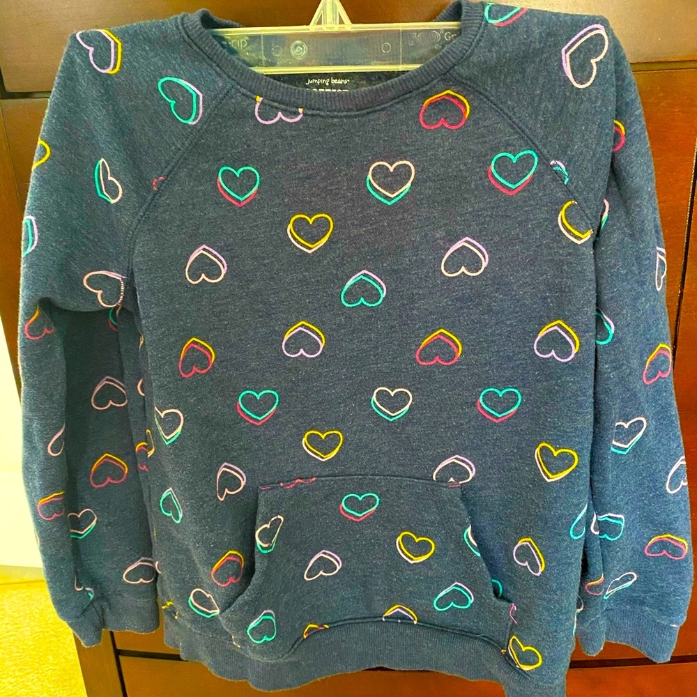 Girls Rainbow Heart Sweatshirt